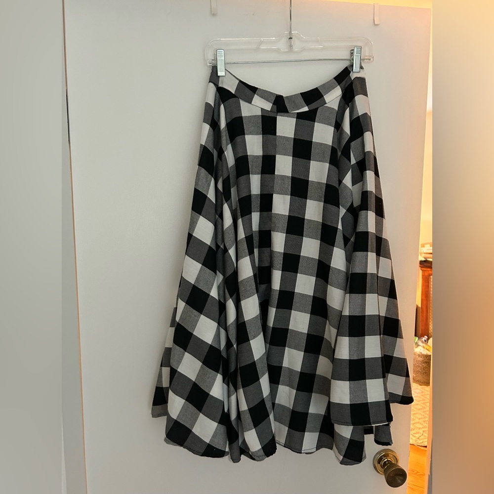 Collectif Gingham Swing Skirt UK12